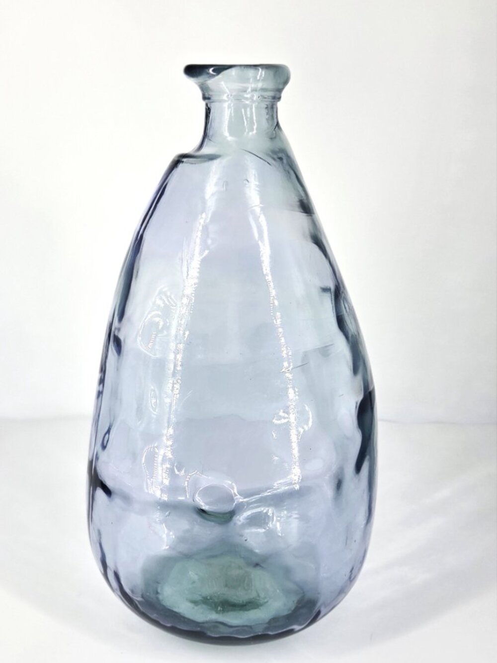 Handmade 100% Recycled Oblong Blue Balloon Glass Vase/Bottle Made in Spain - Picture 10 of 10